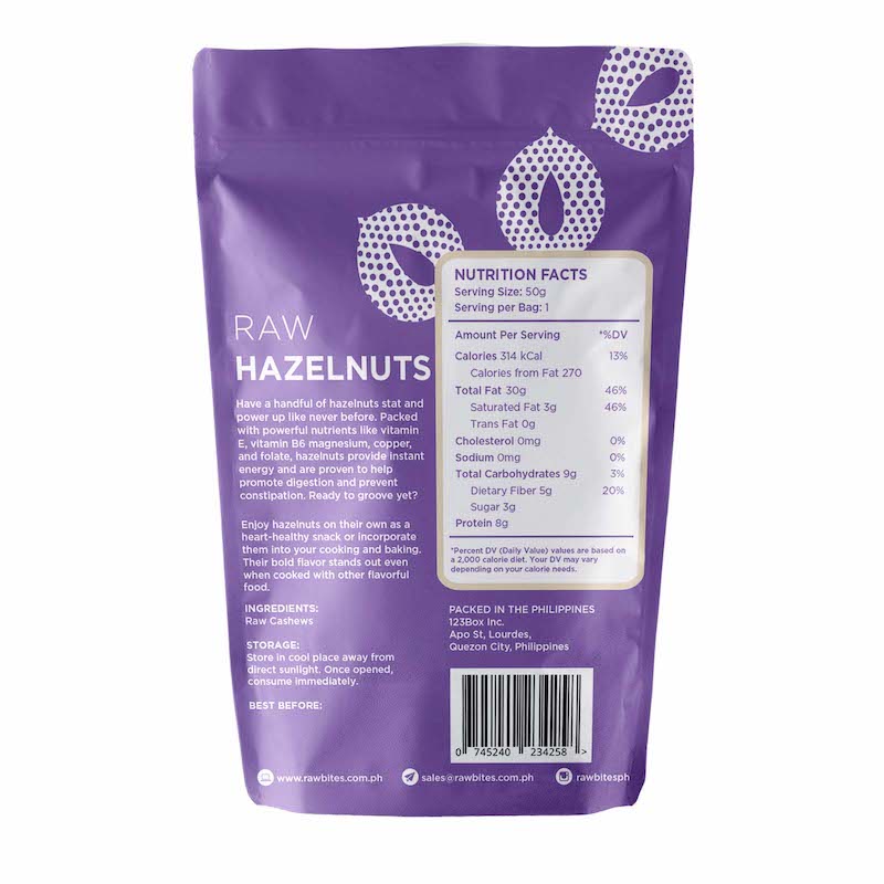 Raw Bites PH Raw Hazelnuts (40g)