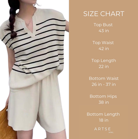 Artse Mnl Knitted Stripe Shorts Set