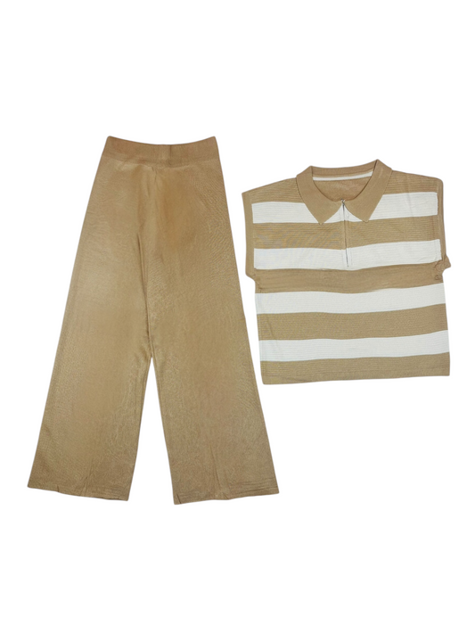 Artse Mnl Stripe Top Collar Pants