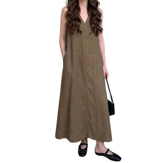 Artse Mnl Vneck Pocket Summer Dress