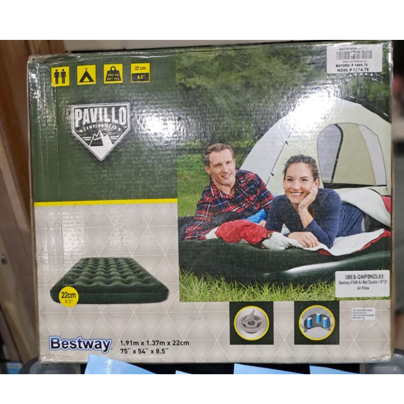 Bestway Pavillo Double Air Bed + Air Pillow Bundle