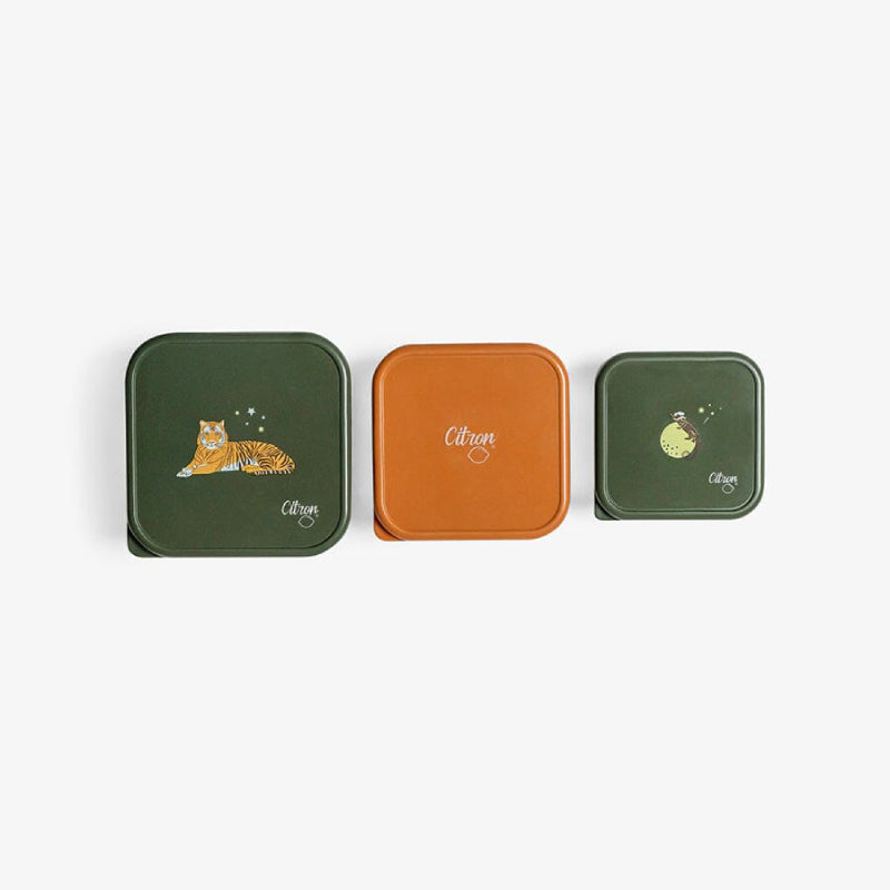 Citron Stainless Steel Stackable Lunchbox (Set of 3)
