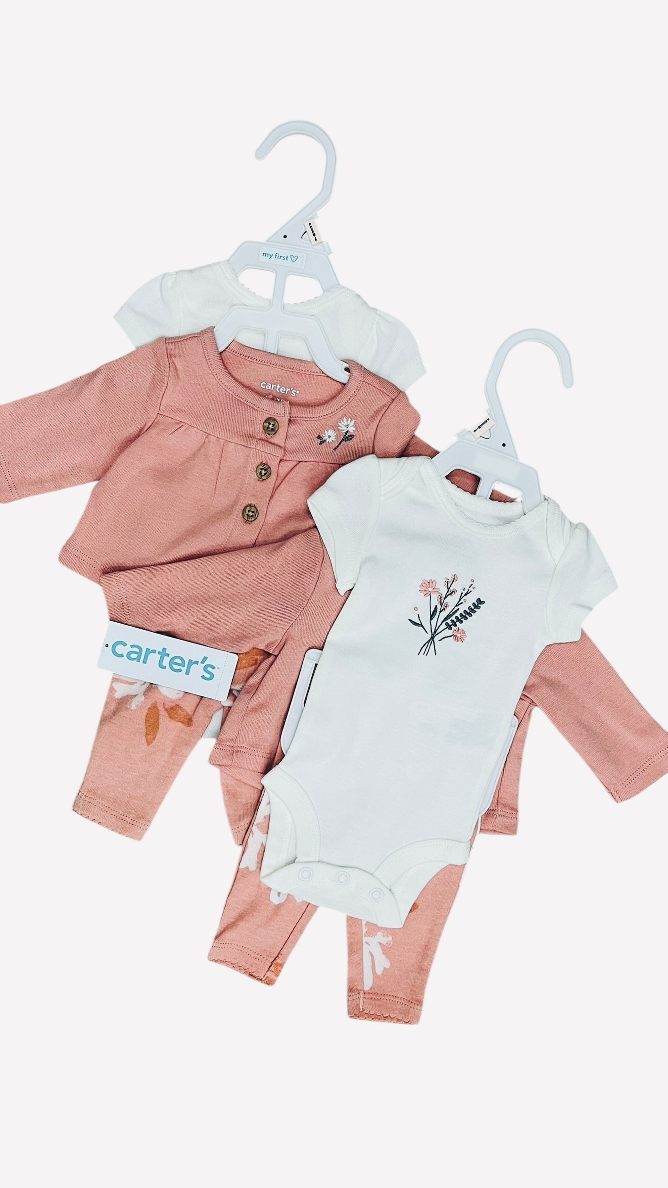 Carter's Preemie Baby Clothes - 3-Piece Baby Girl Set