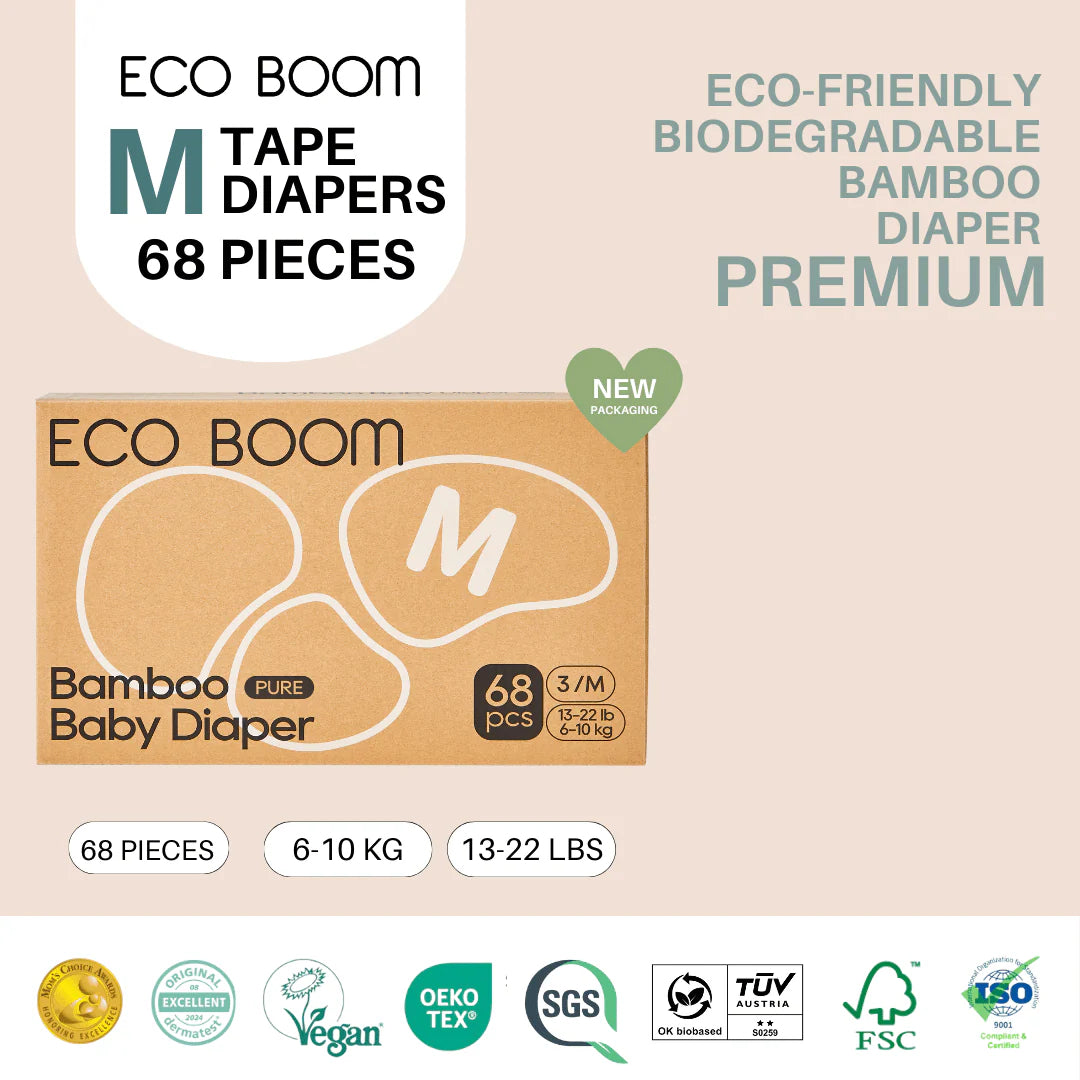 Ecoboom Premium Bamboo Tape Diapers