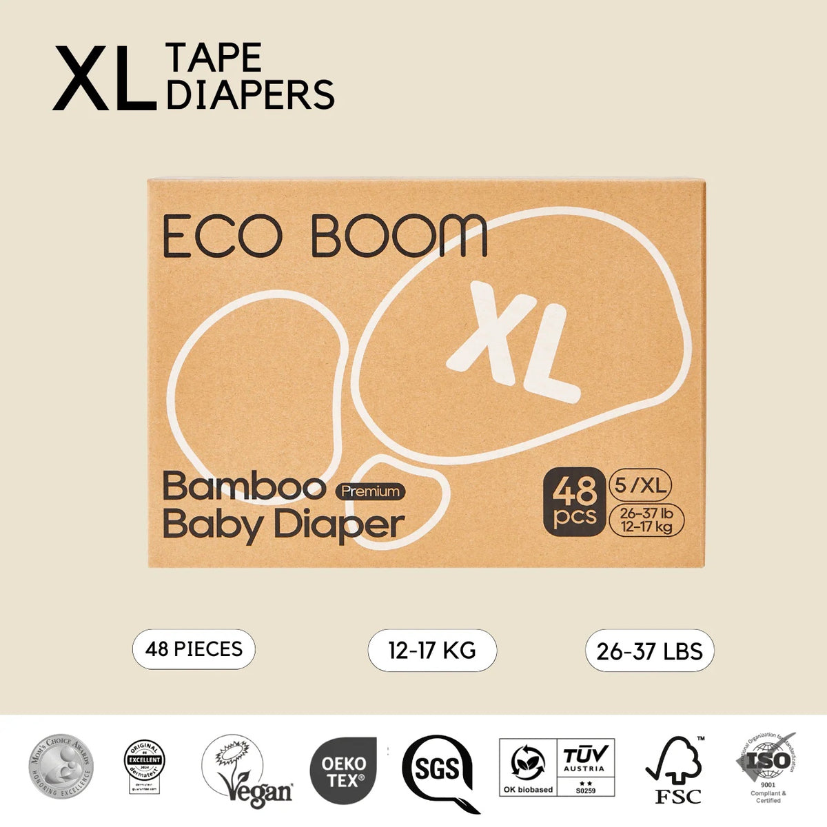 Ecoboom Premium Bamboo Tape Diapers