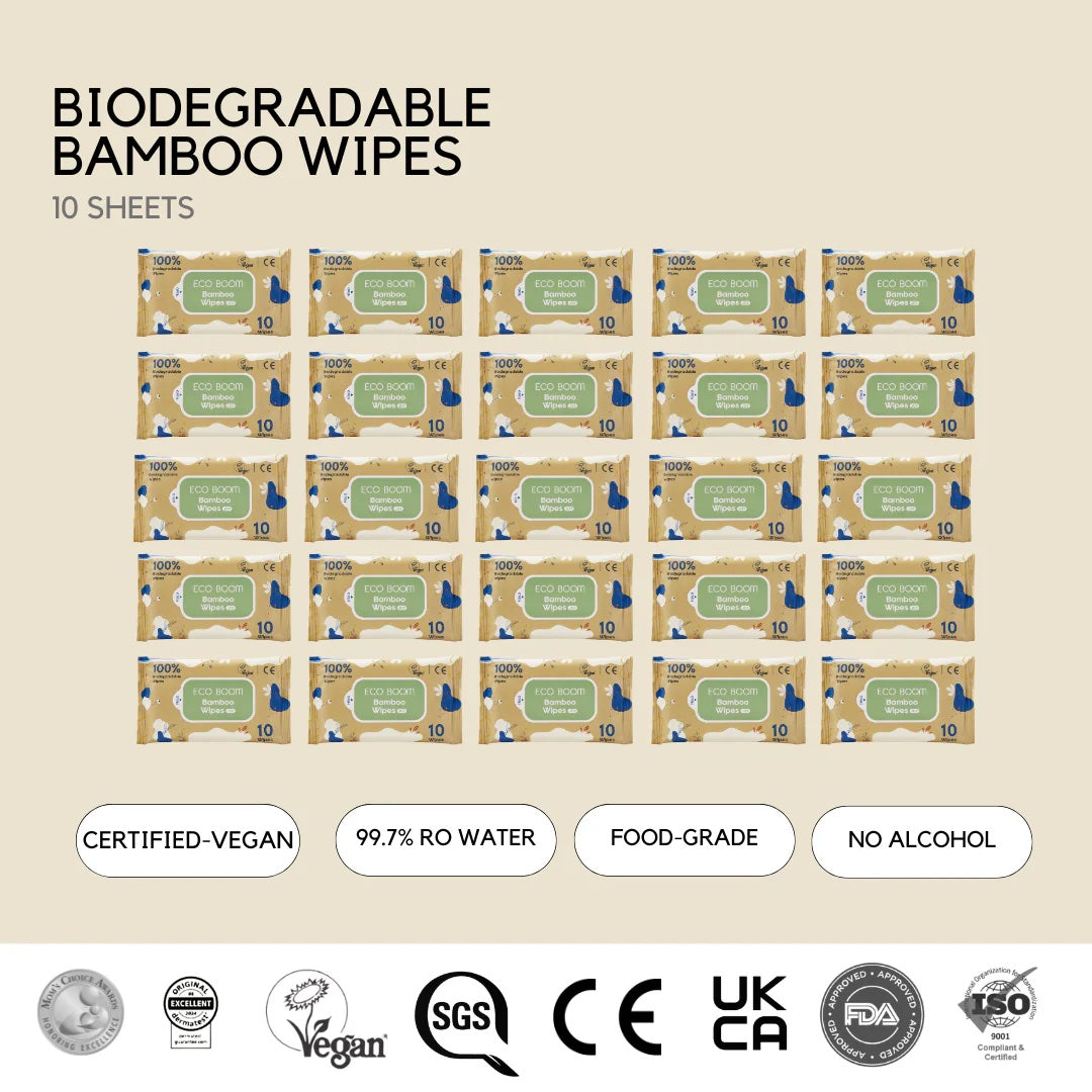 Ecoboom Vegan Bamboo Water Wipes