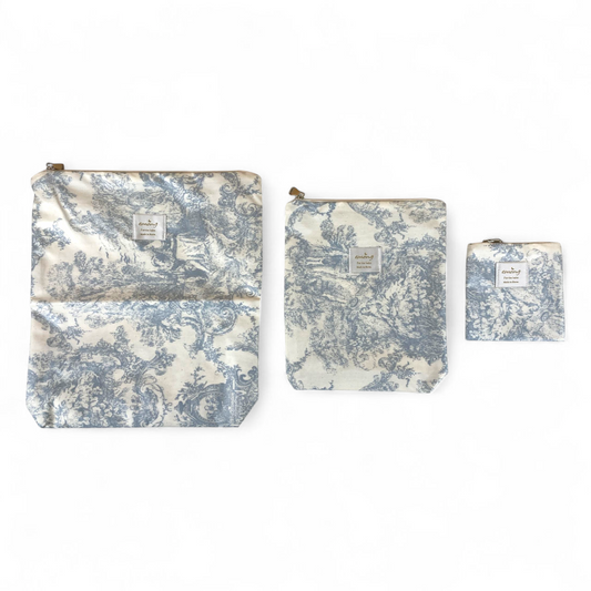 Emong Toile de Jouy Waterproof Pouch Set