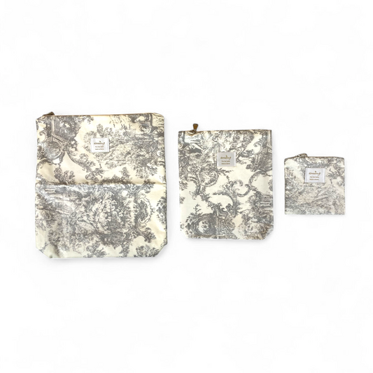 Emong Toile de Jouy Waterproof Pouch Set