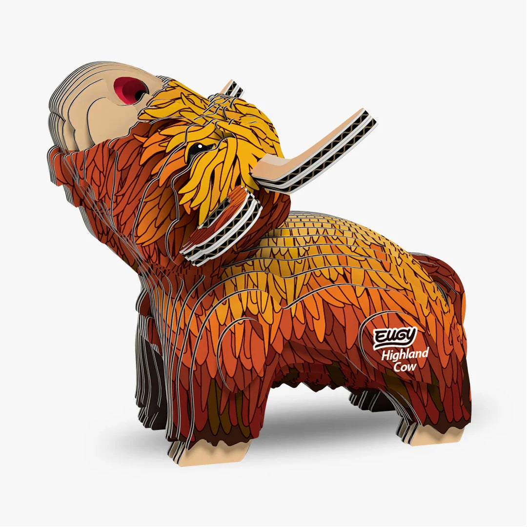 Eugy 3D Cardboard Model Kit - Highland Cow