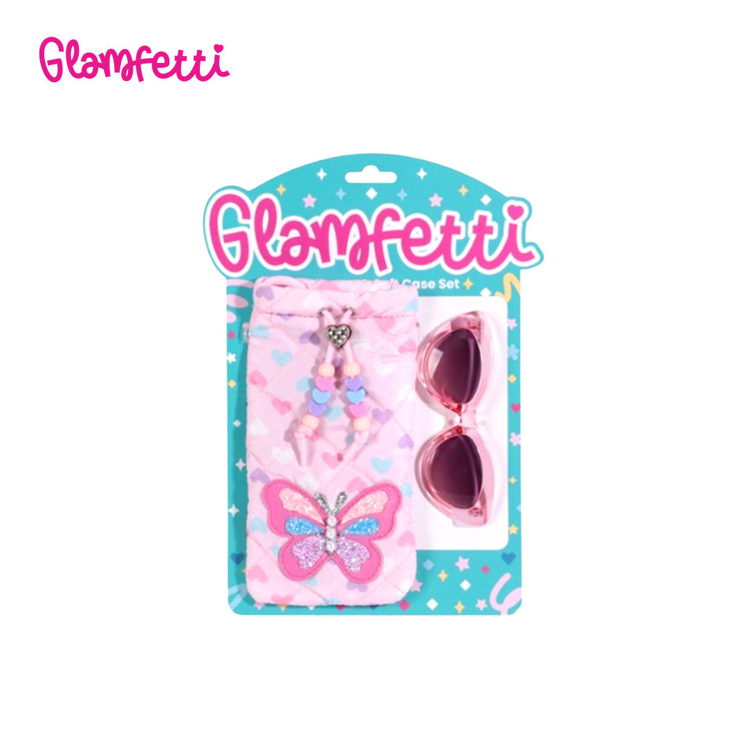 Glamfetti Pink Sunglasses with Butterfly Pouch