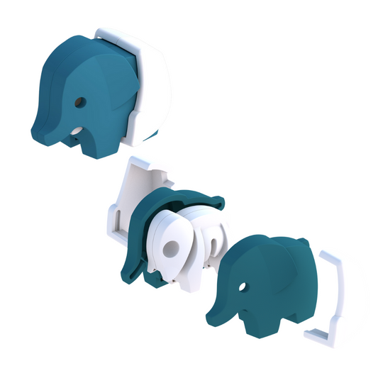 HalfToys Half Baby Elephant 3D Magnetic Educational Puzzle Toy with Diaper and Cradle