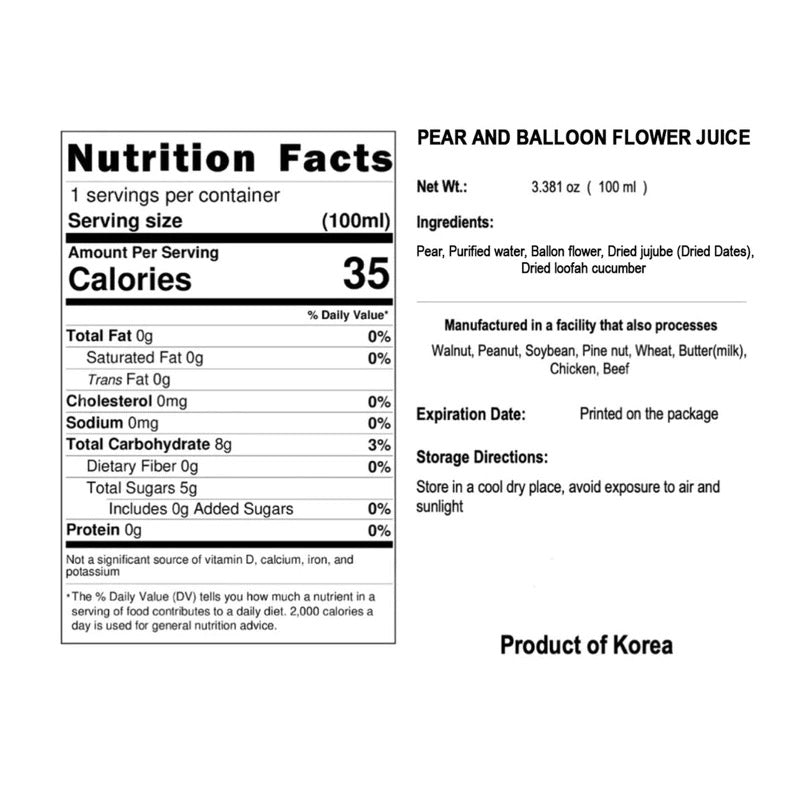 Ivenet Pear and Balloon Flower Juice