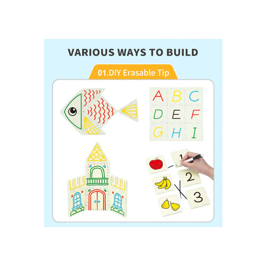 Kiddora Kedo 2in1 Magic Write Castle Magnetic Tiles (65 pcs)