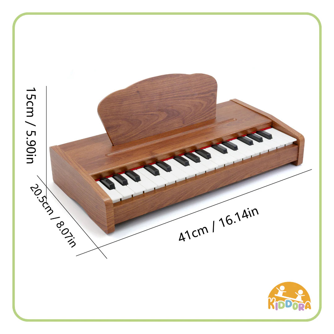 Kiddora Mini Maestro Jr: Wooden Kids Piano with Microphone