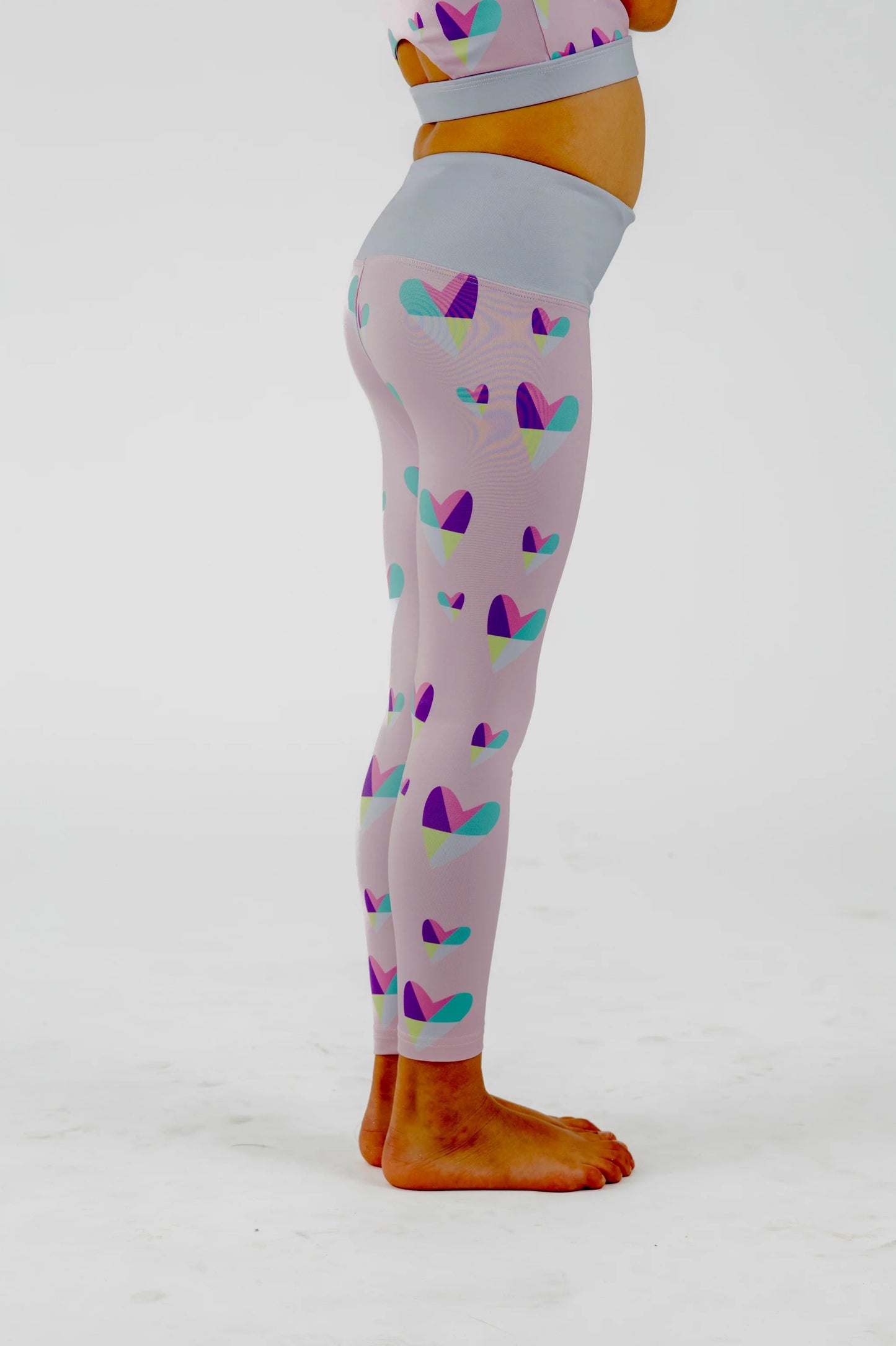 Koa Pale Pink Geometric Heart Legging