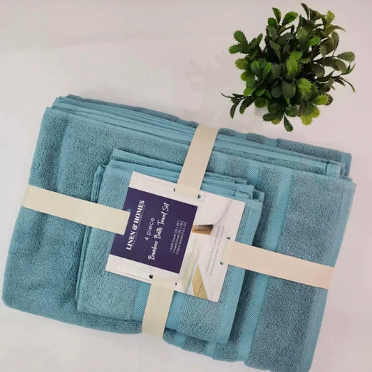 Linen and Homes 4-Piece 100% Bamboo Towel Set