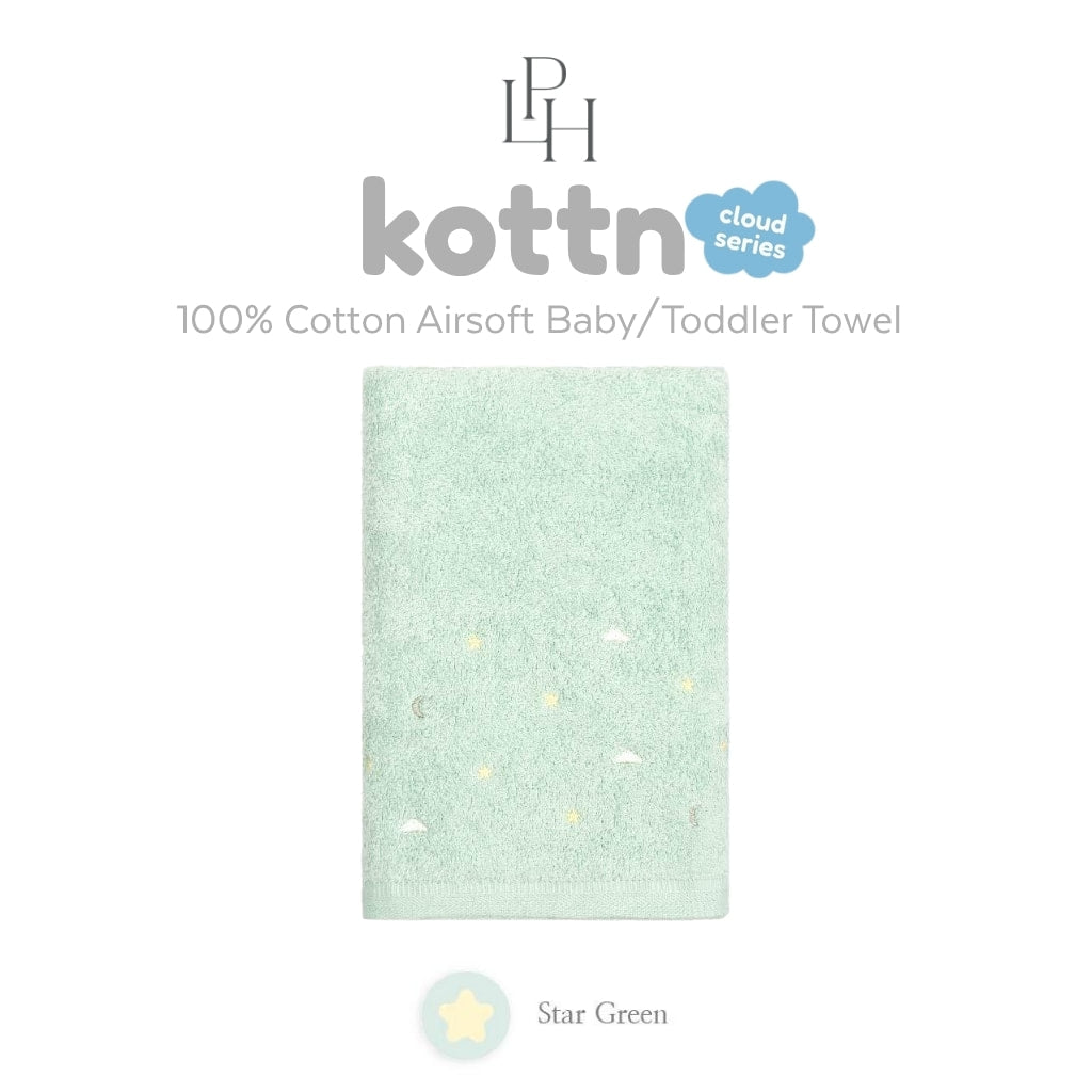 Kottn Air-Soft Baby Towel by Little Palmerhaus - Cloud Series with Embroidery Design