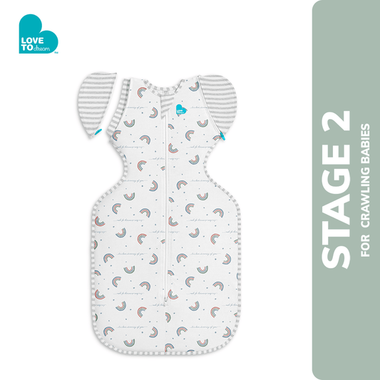 Swaddle Up™ Transition Bag Original 1.0 TOG White - Rainbow Dream