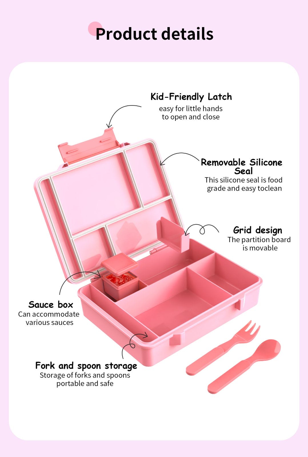 Mambo Bento Box with Spoon and Fork
