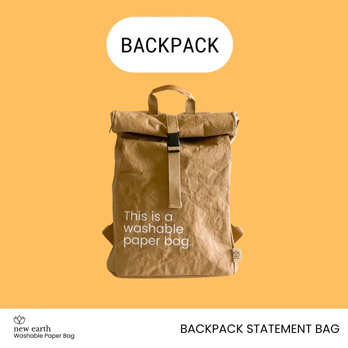 New Earth Washable Paper Backpack