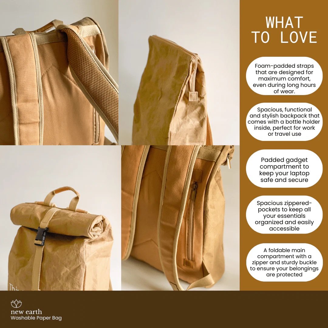 New Earth Washable Paper Backpack