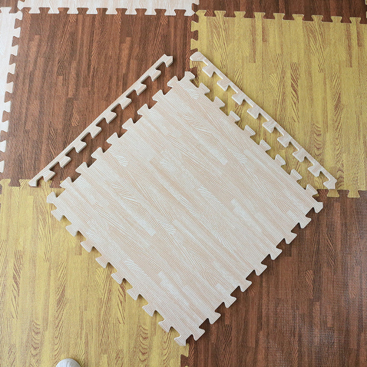 Olive & Cloud Wood Grain Puzzle Mats