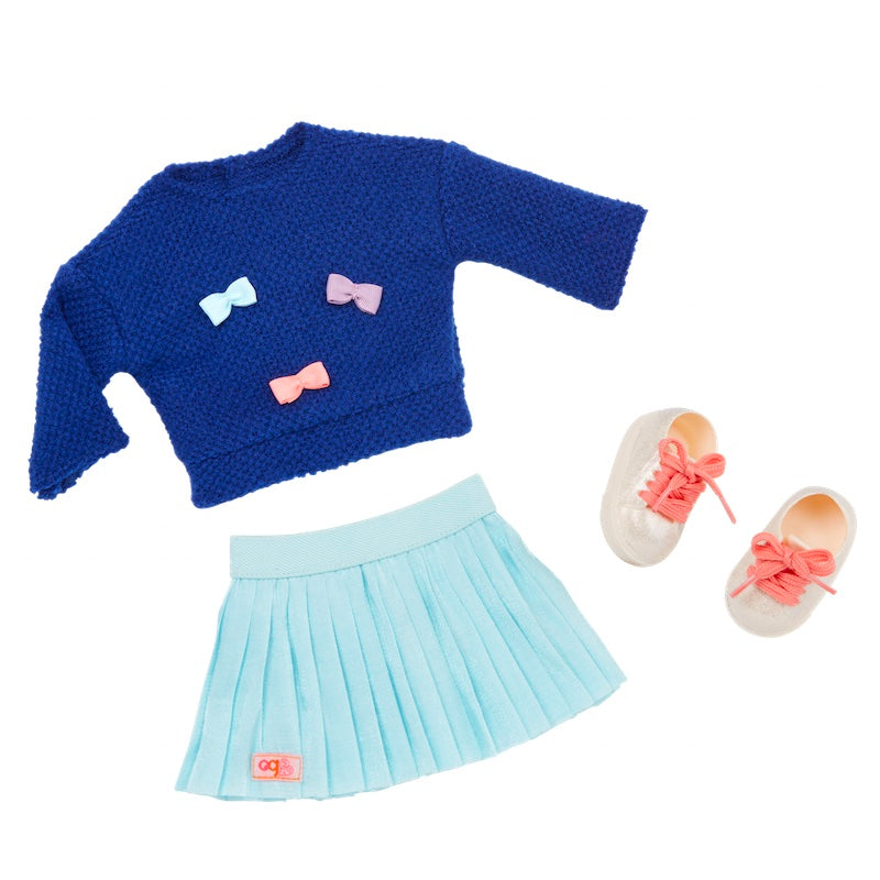 Our Generation Sweater with Bows Outfit