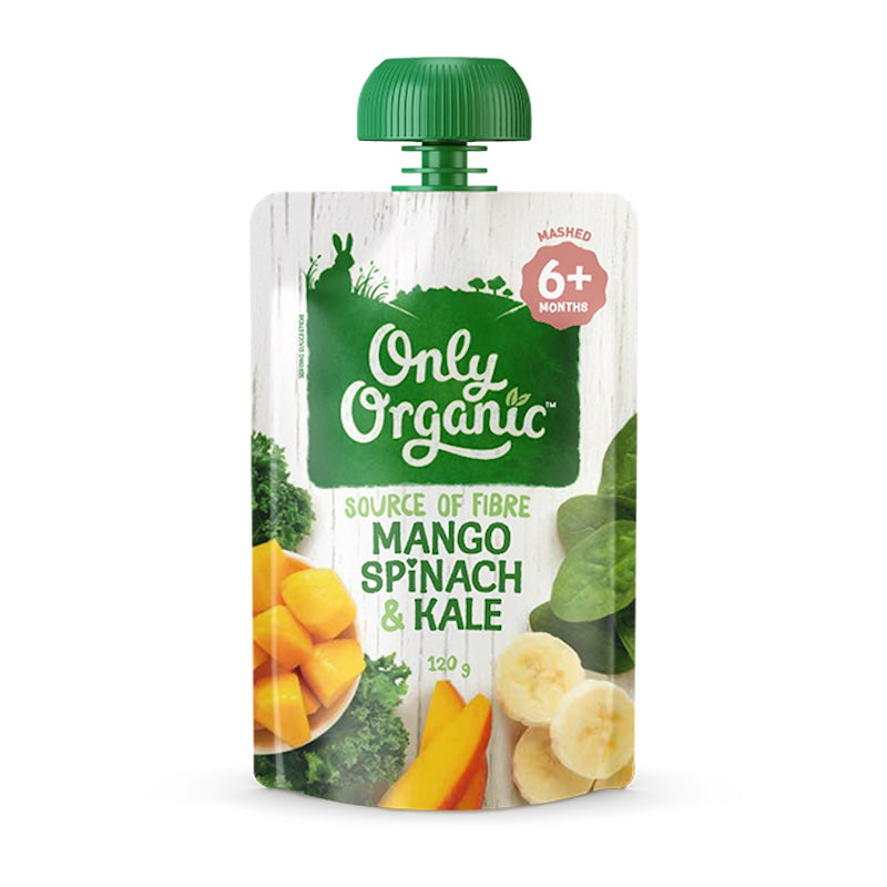 Only Organic Baby Food Mango, Spinach, and Kale (120g)