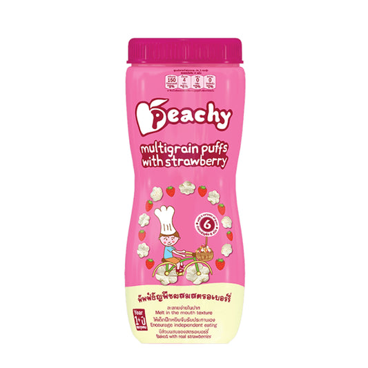 Peachy Multigrain Puffs with Strawberry