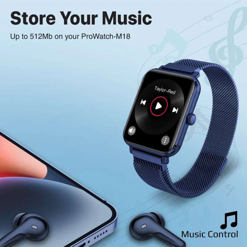 Promate ProWatch-M18 SuperFit™ Smartwatch with Media Storage