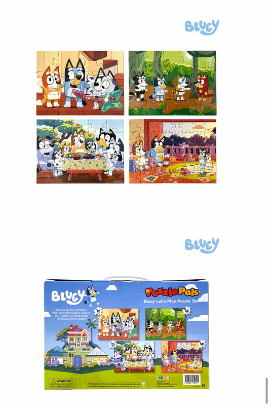 Puzzle Pals Bluey Let's Play 4-Puzzle Set