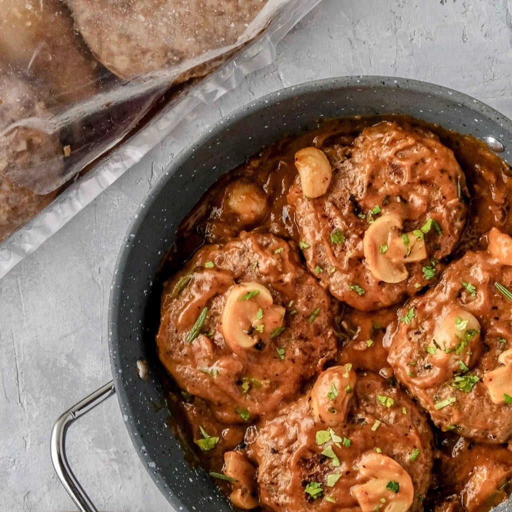 Quisina Salisbury Steak with Mushroom Gravy