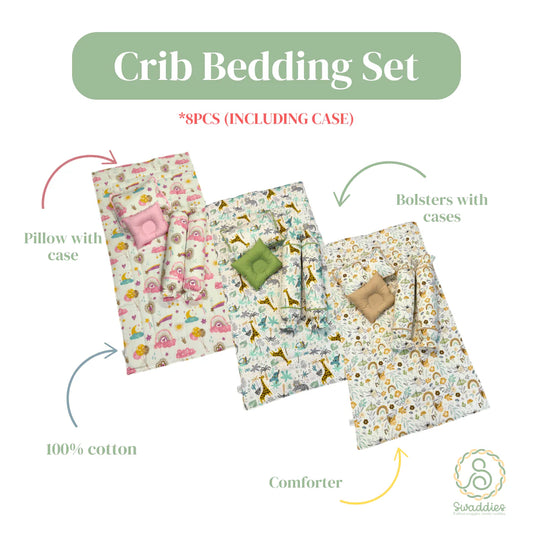 Swaddies 8-Piece Premium Crib Bedding Set