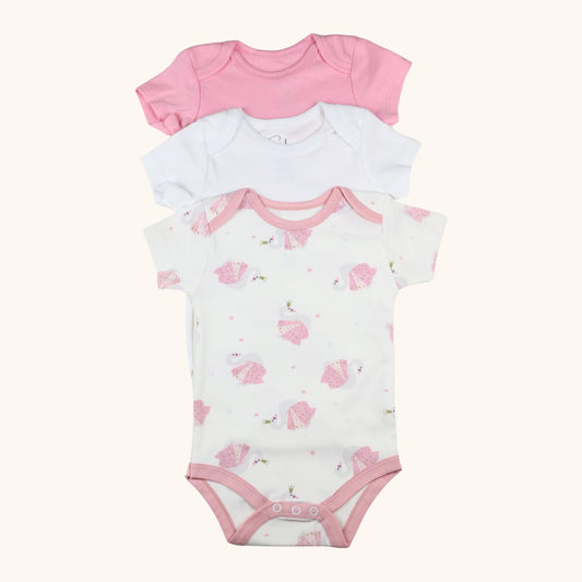 Stitcharoo Kids 3-Pack Basic Short-Sleeve Bodysuit