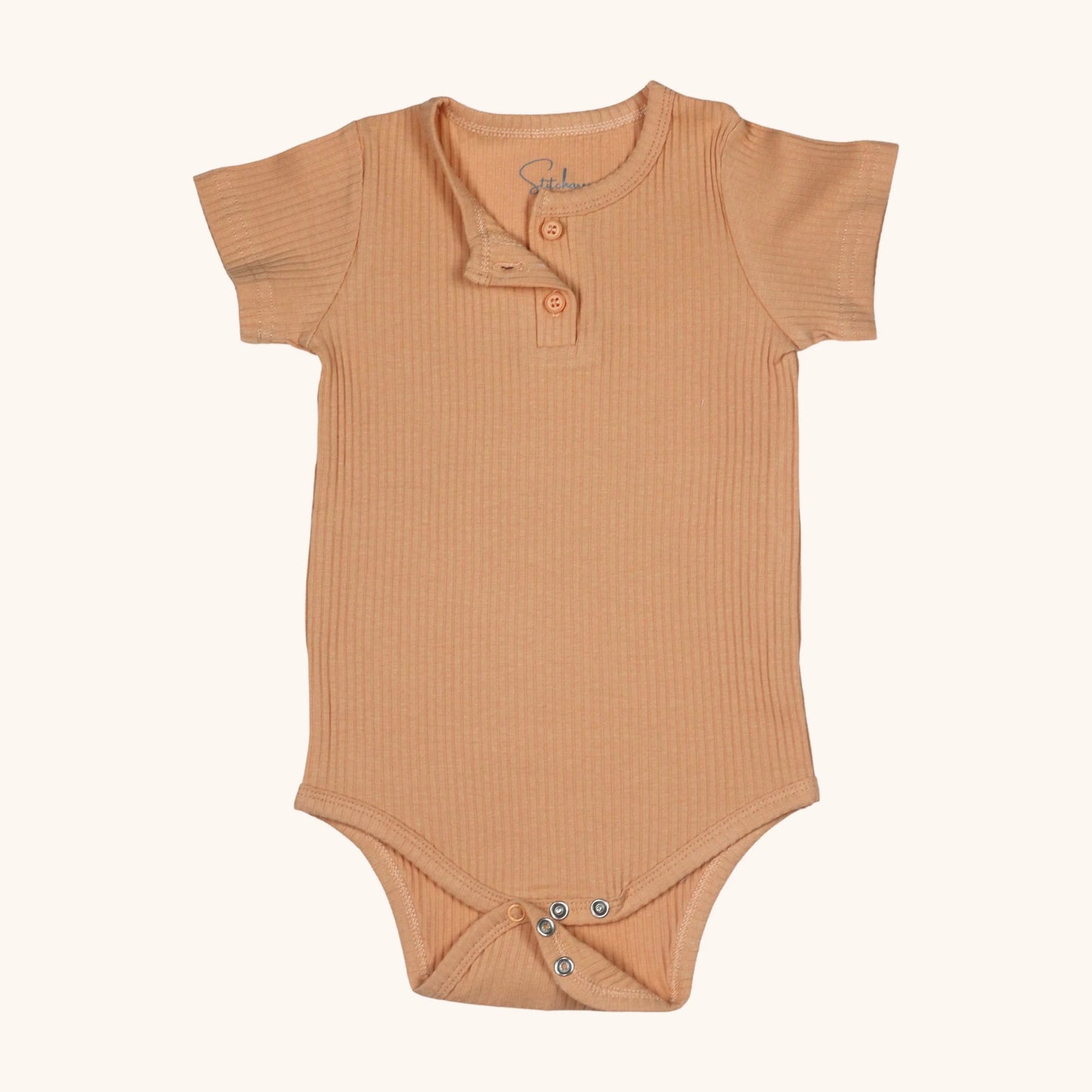 Stitcharoo Kids Ribbed Short-Sleeve Bodysuit