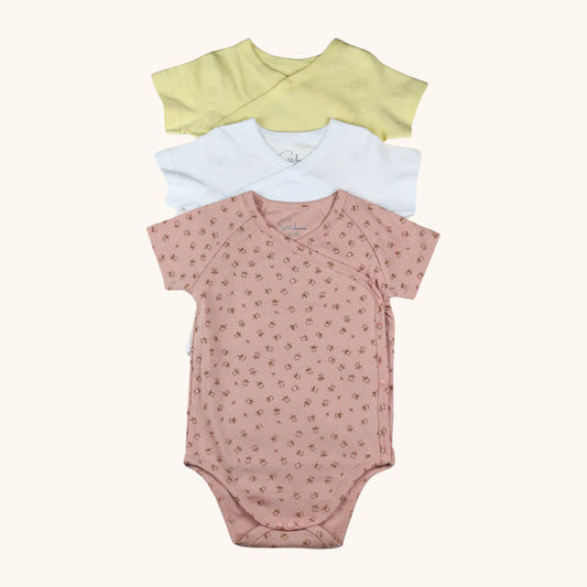 Stitcharoo Kids 3-Pack Short-Sleeve Side-Snap Bodysuit