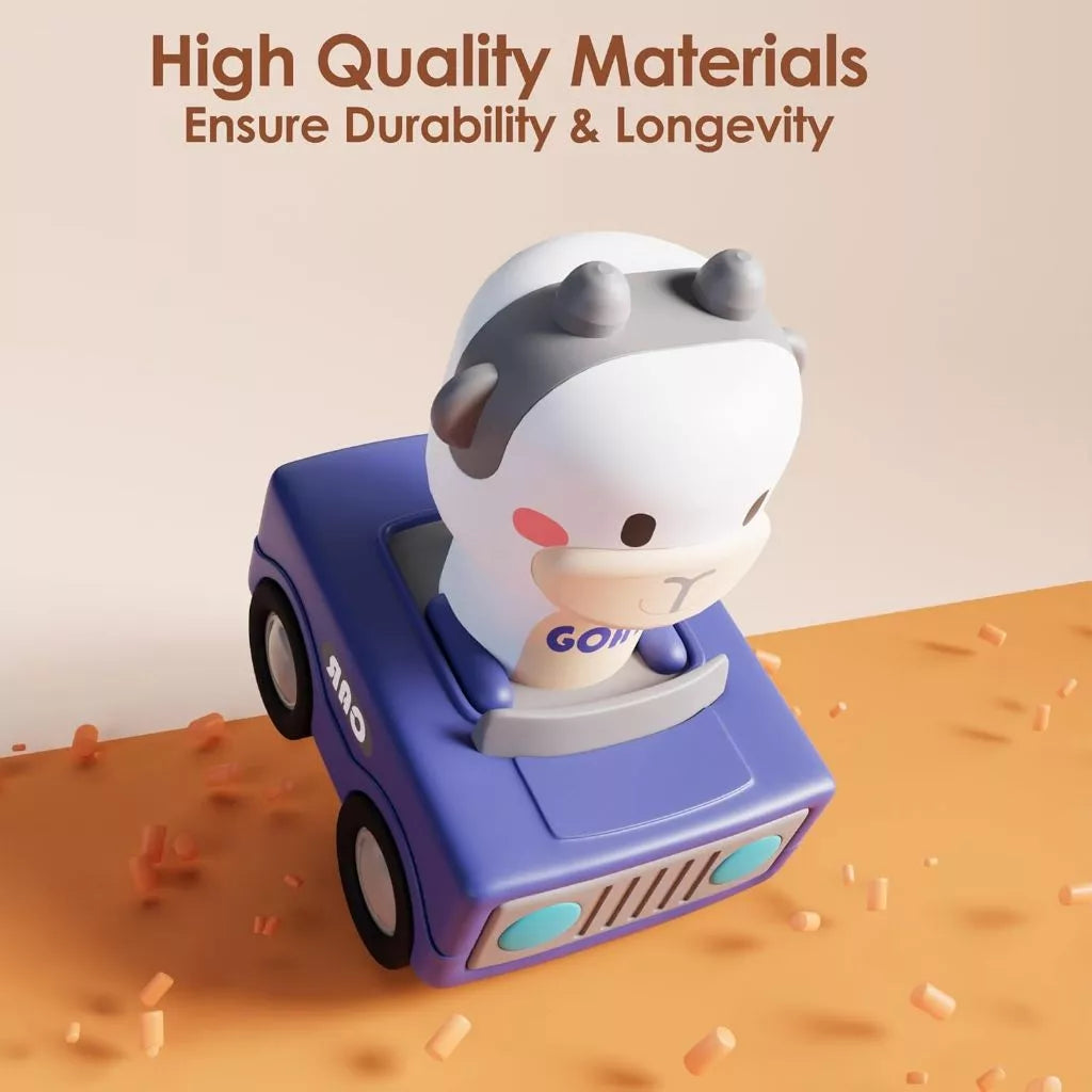 The Kiddie Concept Press and Go Animal Toy Car