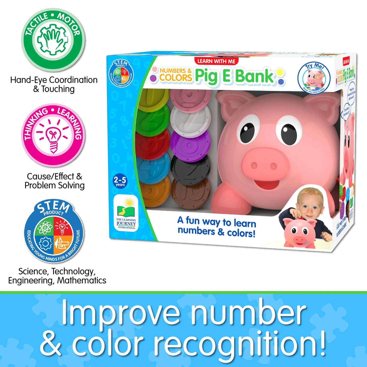 The Learning Journey Learn with Me Numbers and Colors Pig E Bank