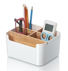 Urban Finds White with Wood Multi-Purpose Organizer (TL-2500)