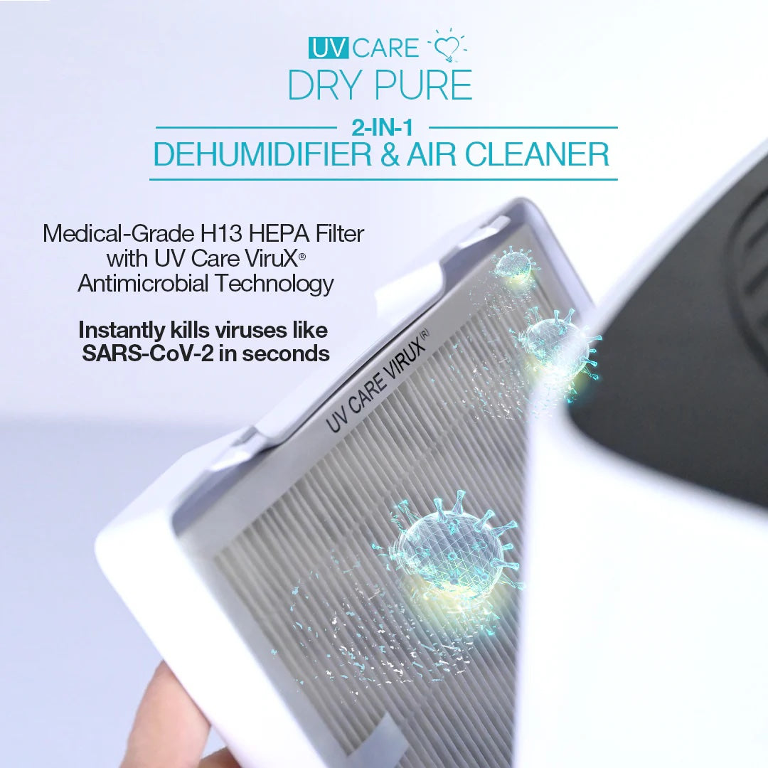 UV Care Dry Pure 2-in-1 Dehumidifier & Air Cleaner - 12L