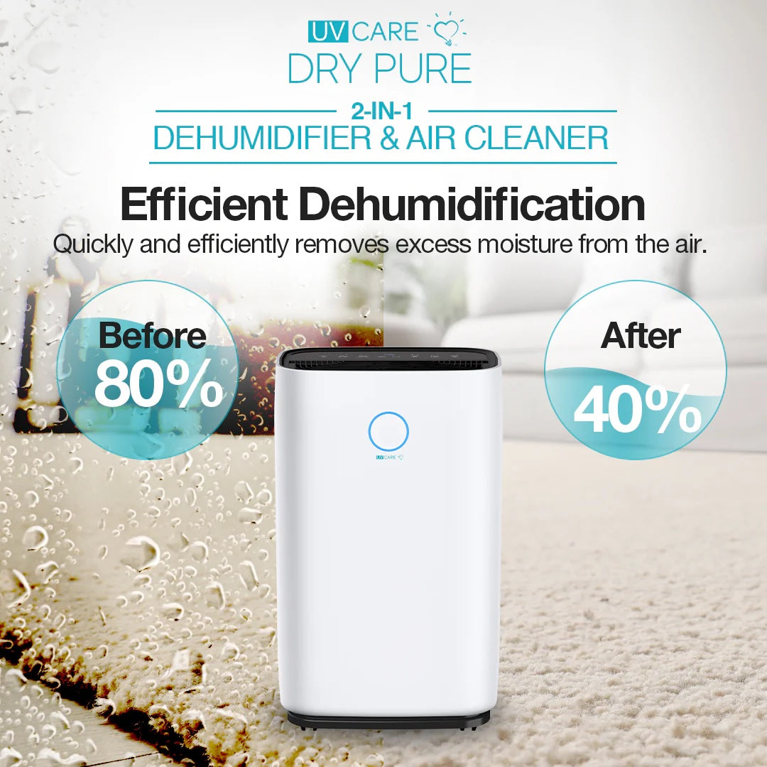 UV Care Dry Pure 2-in-1 Dehumidifier & Air Cleaner - 12L