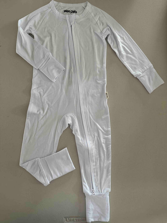 Wee Oats Popcorn Two-Way Zipper Sleepsuit with Built-in Mittens and Footies