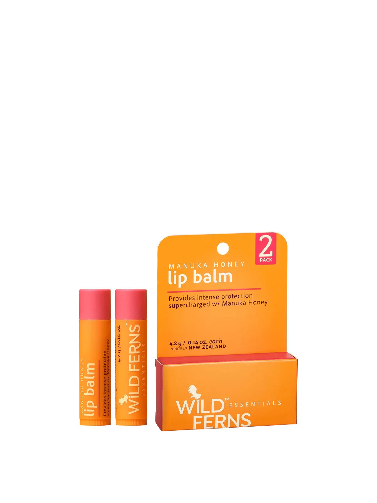 Wild Ferns Essentials Manuka Honey Lip Balm Set (2 x 4.2g Sticks)