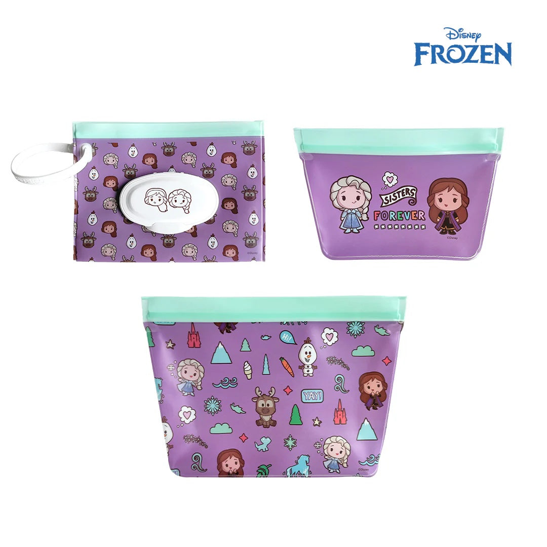 Zippies Lab Disney 3-Piece Bag Organizer Set with Wipes Pouch - Frozen Chibi