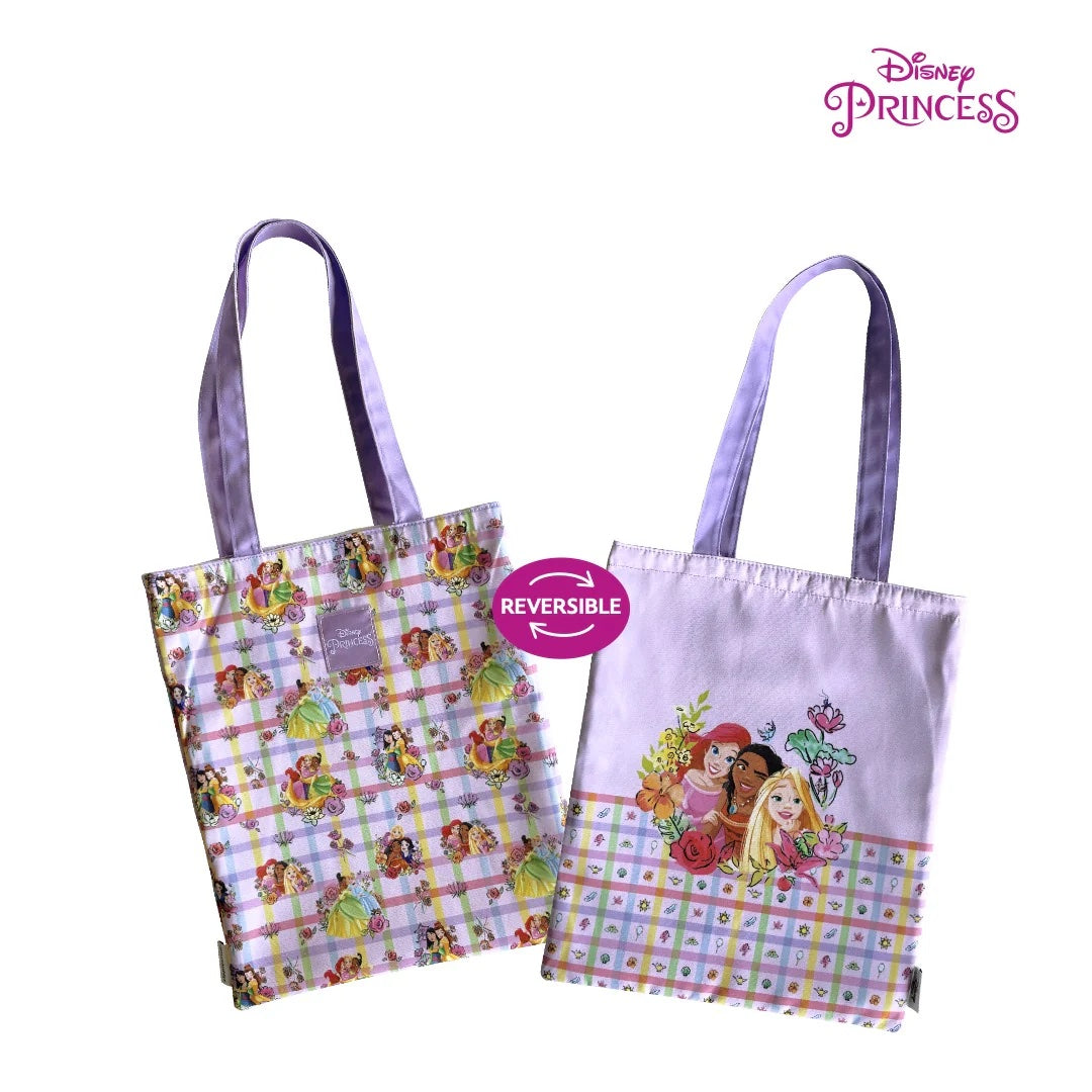 Zippies Lab Disney Princess Floral Plaid Reverso Tote