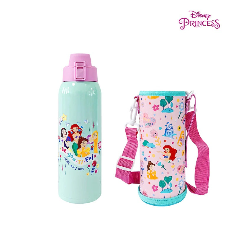Zippies Lab Disney 1L Insulated Tumbler with Carrying Pouch - Disney Princess More Than a Rainbow