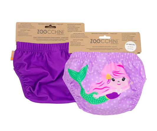 Zoocchini UPF Reusable Swim Diaper - Mia the Mermaid (Set of 2)