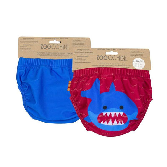 Zoocchini UPF Reusable Swim Diaper - Sherman the Shark (Set of 2)