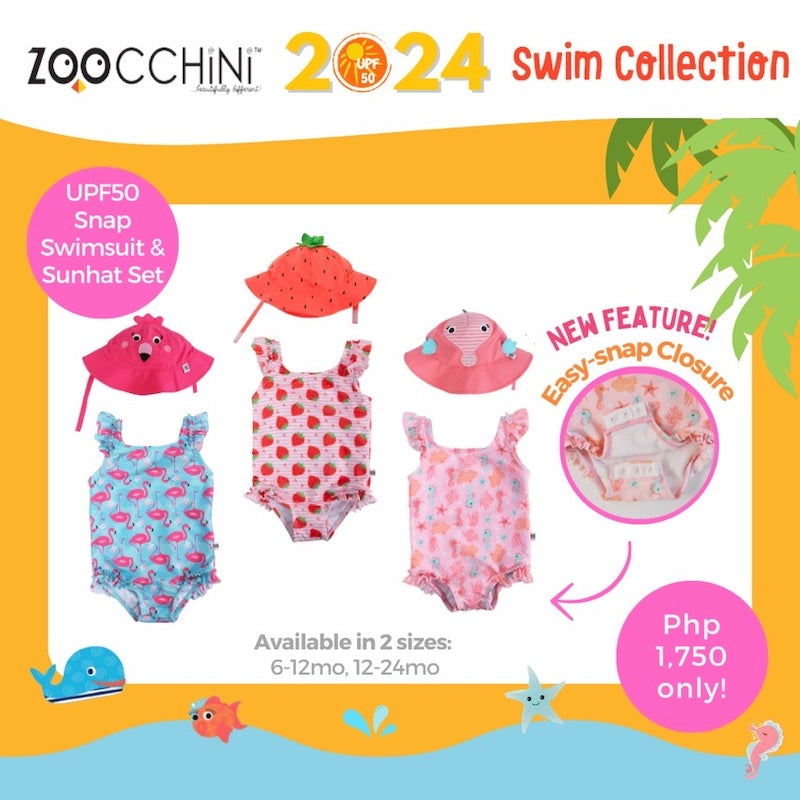 Zoocchini UPF50 Snap Swimsuit and Sunhat Set