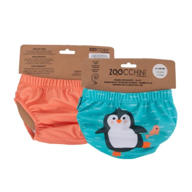 Zoocchini UPF Reusable Swim Diaper - Parker the Penguin (Set of 2) - For Pre-Order